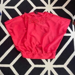 Ina Vibrant orange/pink Blouse with Cut-Out Design